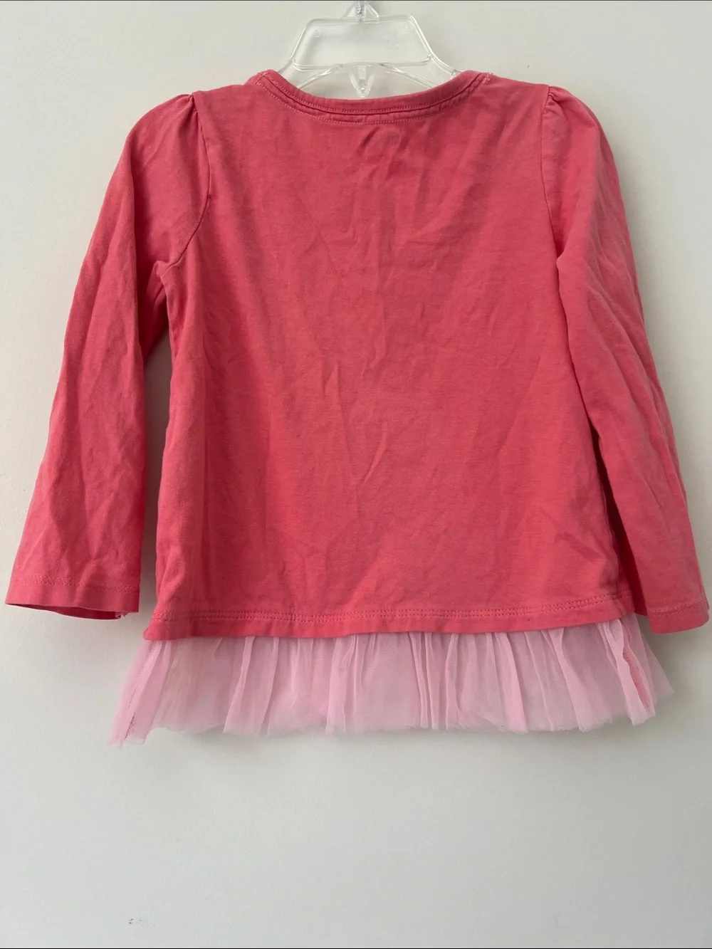 Gymboree Coral Pink Long-Sleeve Tee with Pink Tulle Hem